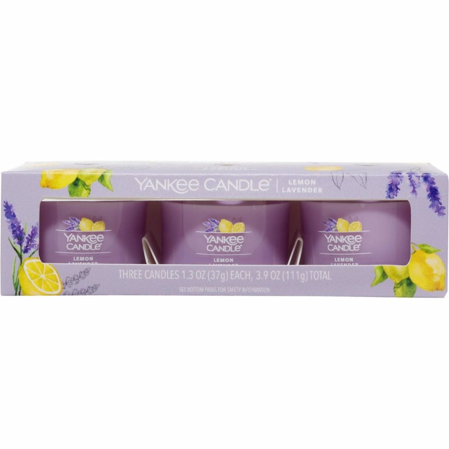 Home Decor * | Wholesale Yankee Candle Filled Votive Lemon Lavender Candle 3 Pk.