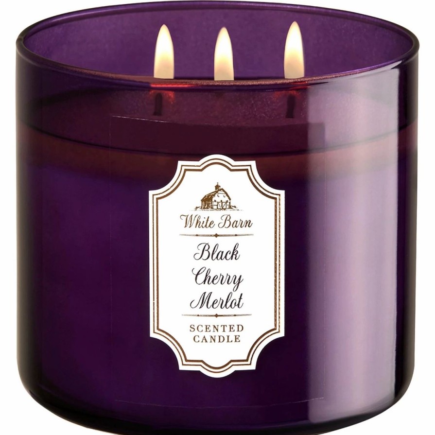 Home Decor * | Budget Bath & Body Works Black Cherry Merlot 3 Wick Candle