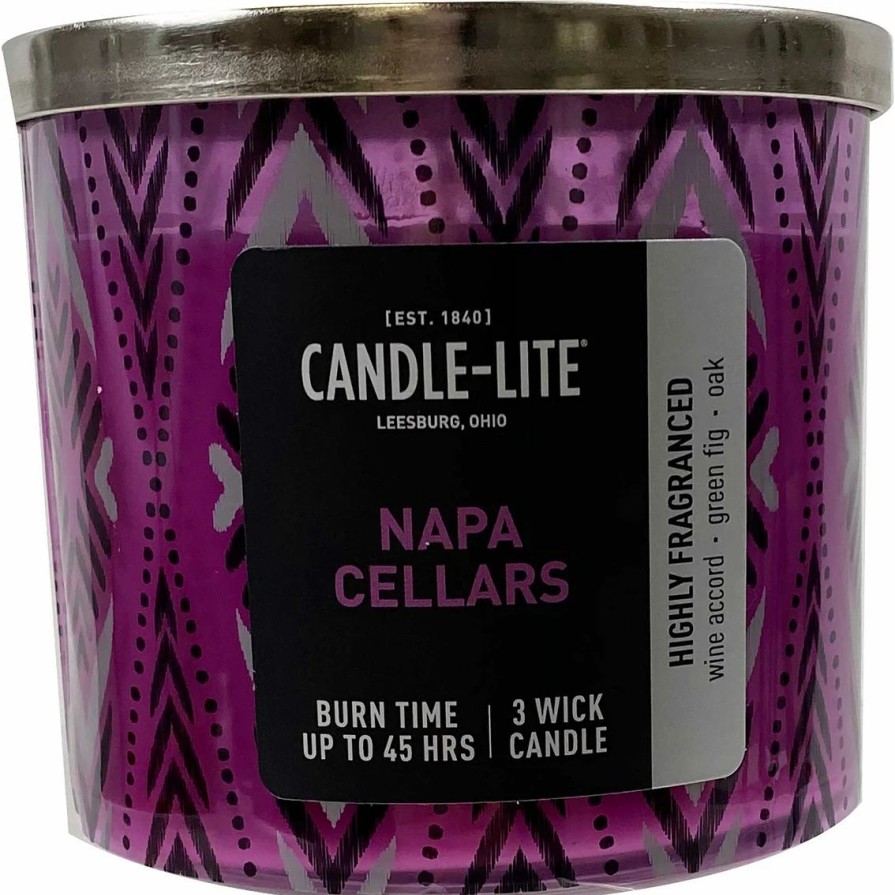 Home Decor * | Promo Candle-Lite Premium Napa Cellars 3 Wick Candle 14 Oz.