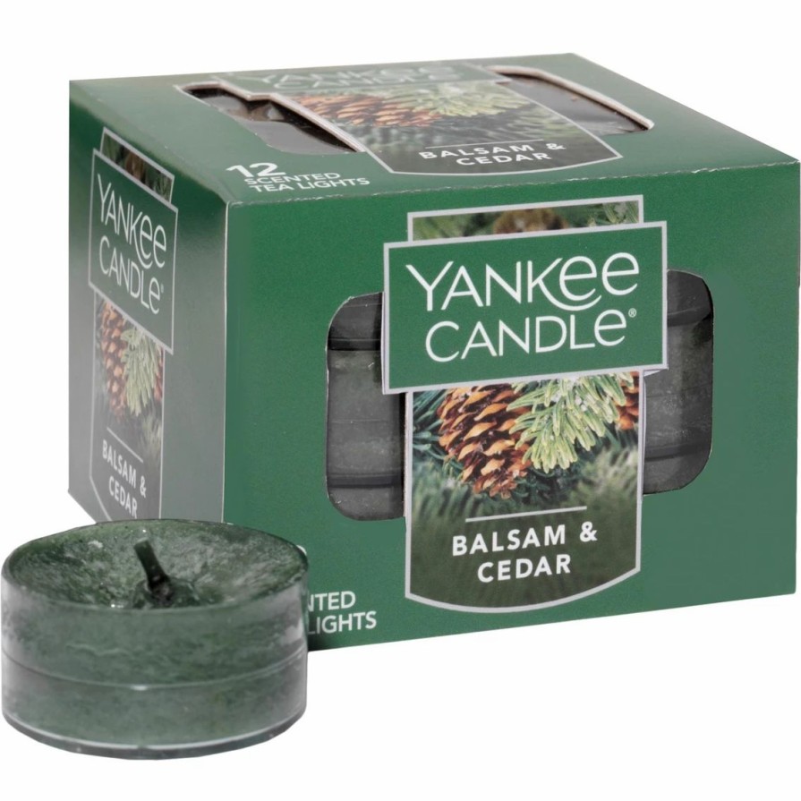 Home Decor * | Budget Yankee Candle Balsam And Cedar Tea Light Candles