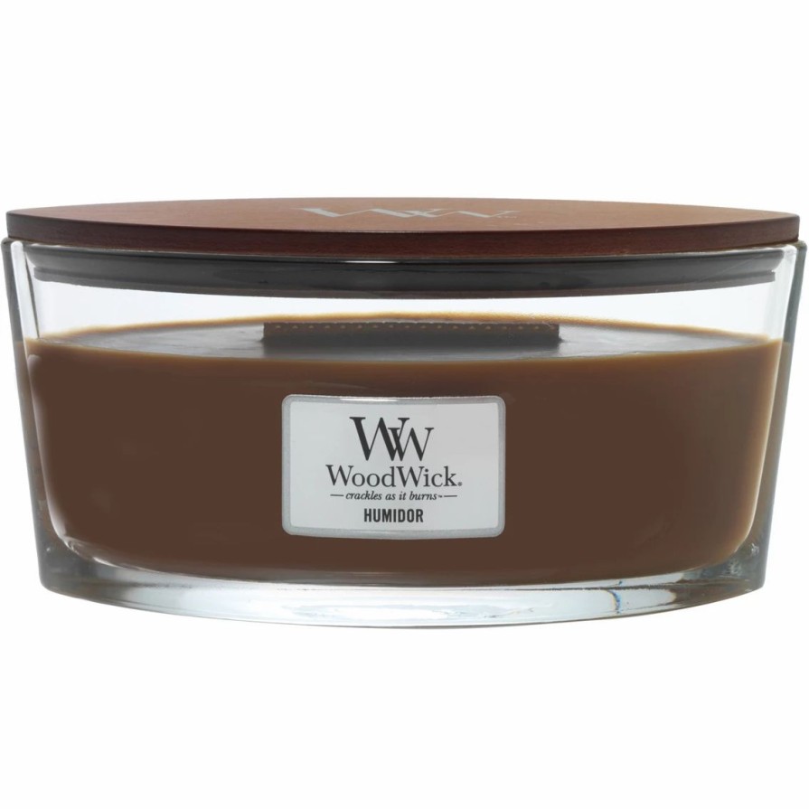 Home Decor * | Best Deal Woodwick Humidor Ellipse Glass Candle