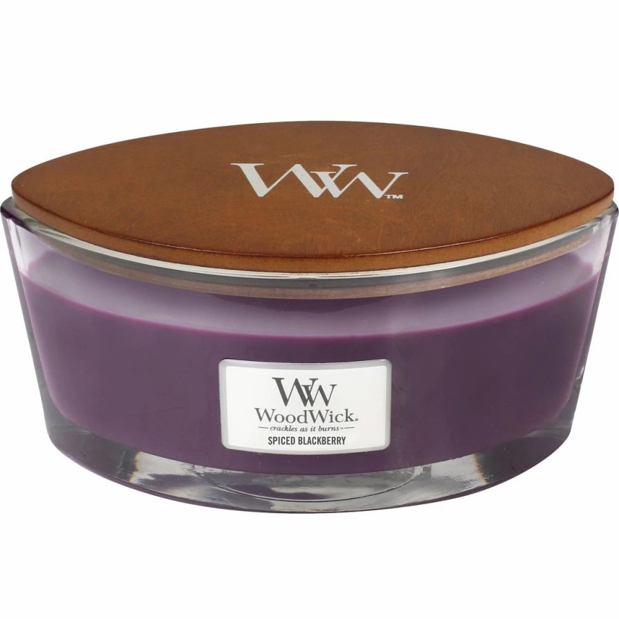 Home Decor * | Budget Woodwick Spiced Blackberry Ellipse Candle