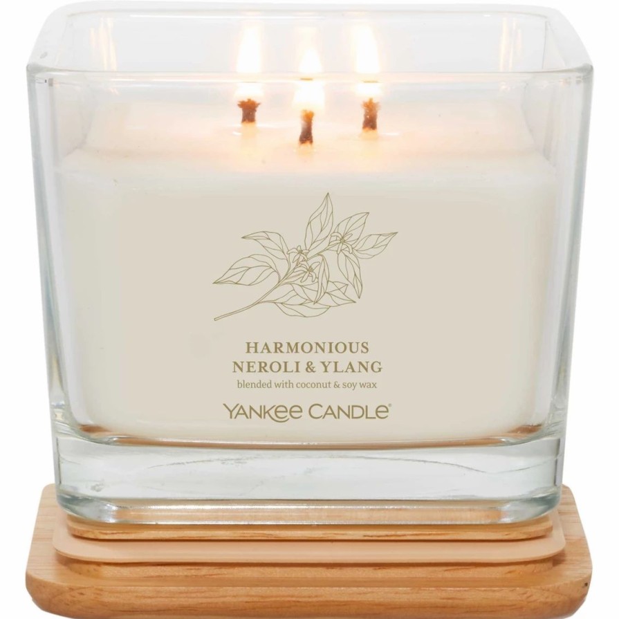 Home Decor * | Budget Yankee Candle Harmonious Neroli And Ylang Medium Well Living 3 Wick Square Candle