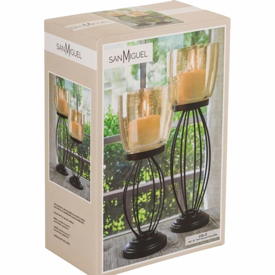 Home Decor * | Budget San Miguel Oslo Pillar Holder 2 Pc. Set