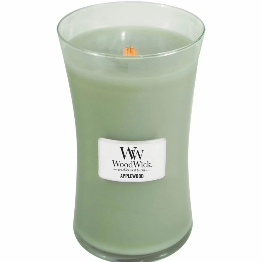 Home Decor * | Cheap Woodwick Applewood 22 Oz. Hearthwick Flame Candle