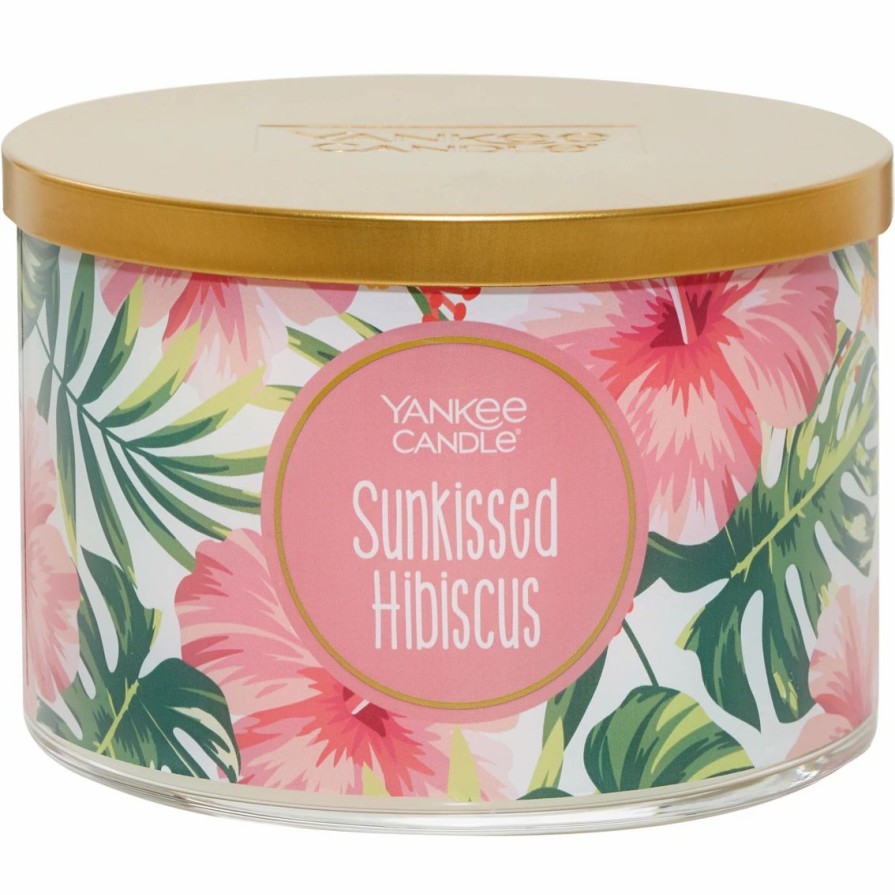 Home Decor * | Budget Yankee Candle Sunkissed Hibiscus 3 Wick Candle