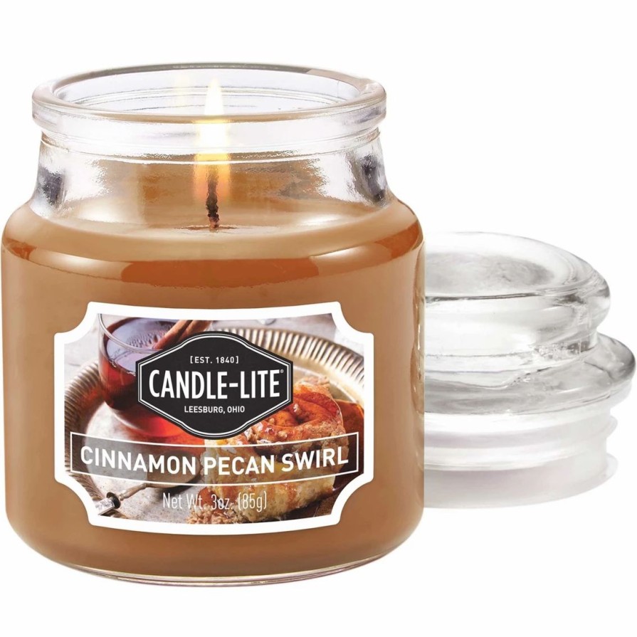 Home Decor * | Flash Sale Candle-Lite Cinnamon Pecan Swirl 3 Oz. Jar Candle