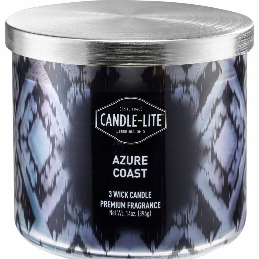 Home Decor * | Best Sale Candle-Lite Premium Azure Coast 3 Wick Candle 14 Oz.