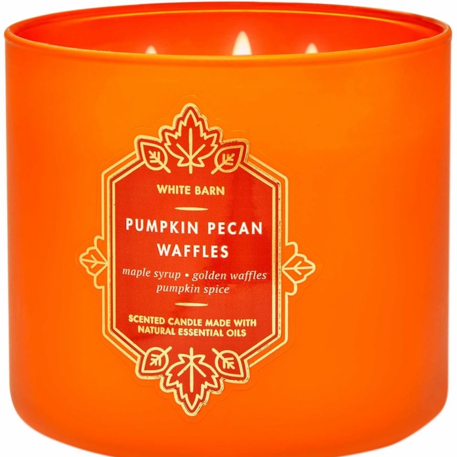 Home Decor * | Best Reviews Of Bath & Body Works White Barn Pumpkin Pecan Waffles 3 Wick Candle