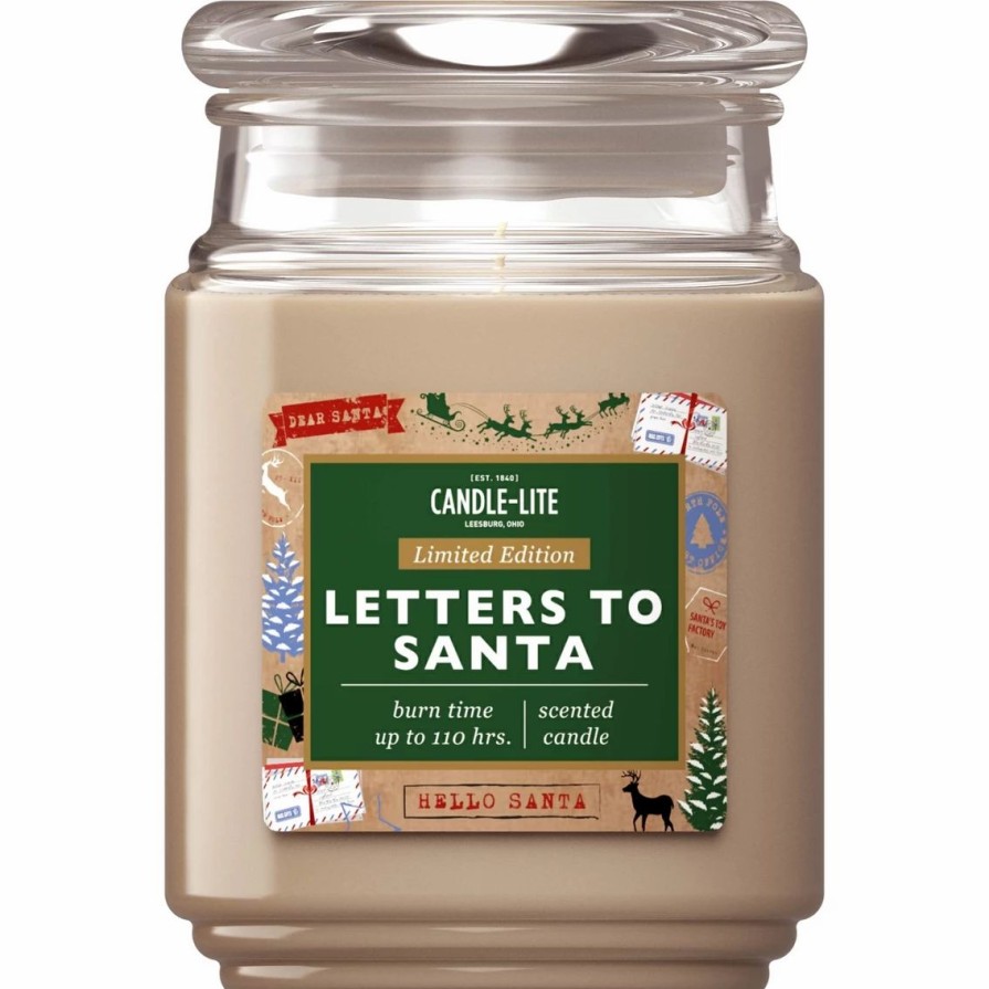 Home Decor * | Best Reviews Of Candle-Lite Edes Holiday Collection 18 Oz. Letters To Santa Jar Candle