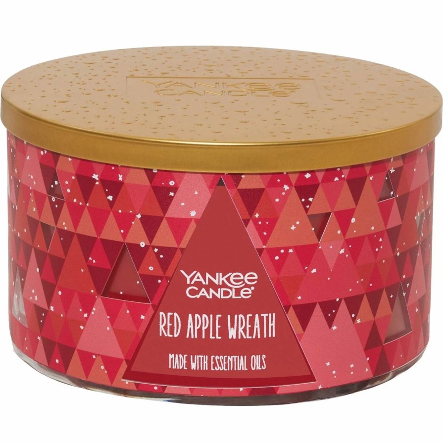 Home Decor * | Best Reviews Of Yankee Candle Red Apple Wreath 3-Wick Candle