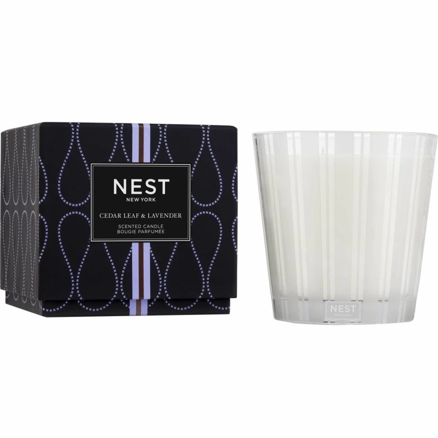 Home Decor * | Budget Nest New York Nest Fragrances Cedar Leaf And Lavender 3 Wick Candle