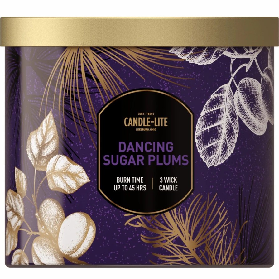 Home Decor * | Discount Candle-Lite Fall Collection 3 Wick 14 Oz. Dancing Sugar Plums Candle