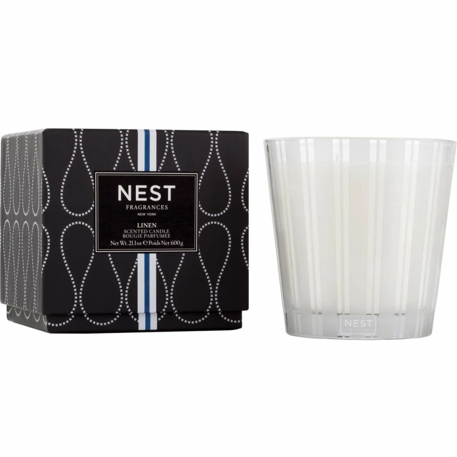 Home Decor * | Coupon Nest Fragrances Linen 3-Wick Candle