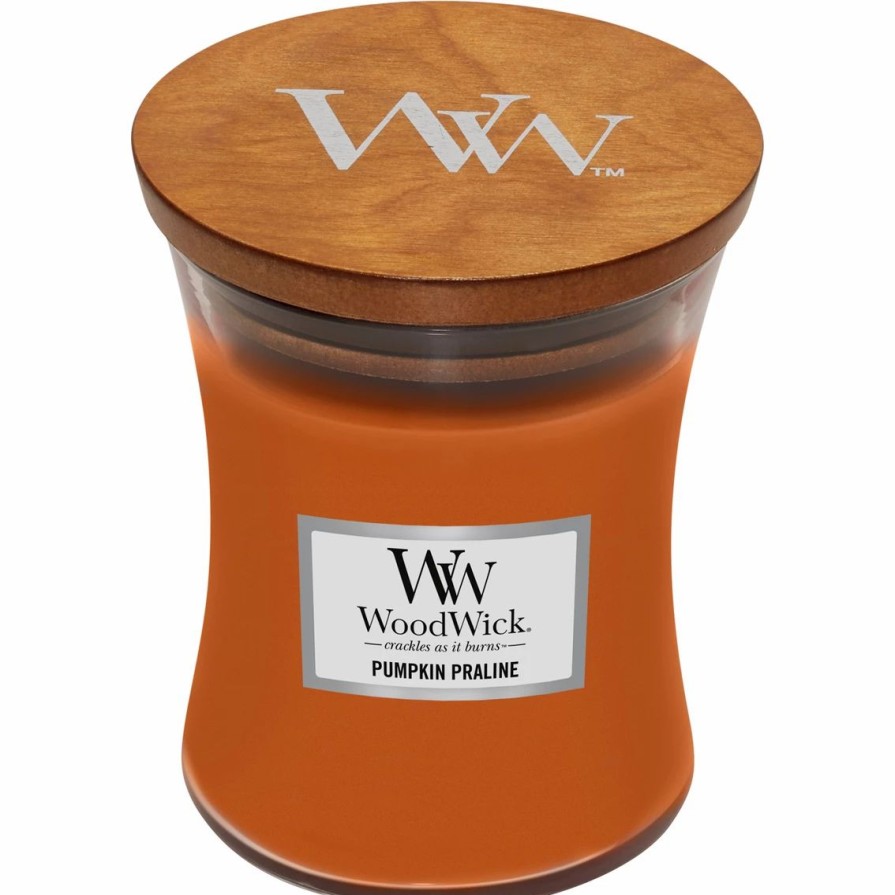 Home Decor * | Flash Sale Woodwick Pumpkin Praline Medium Hourglass Candle