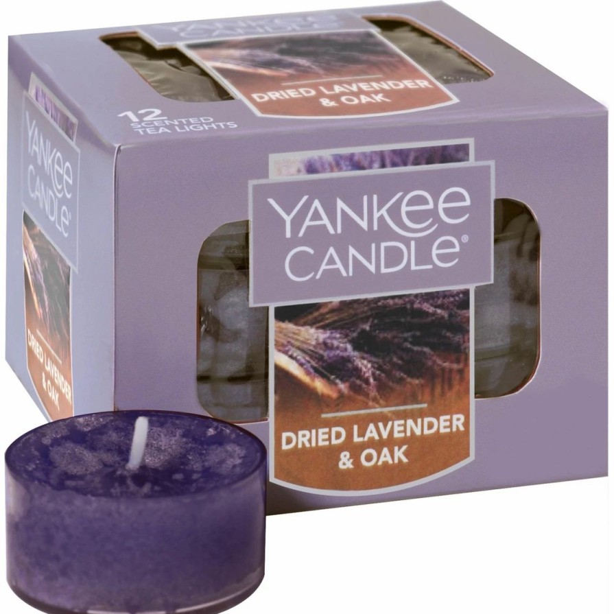 Home Decor * | Promo Yankee Candle Dried Lavender And Oak Tea Light Candles