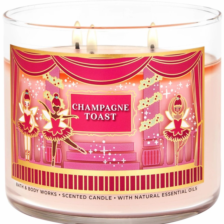 Home Decor * | Cheapest Bath & Body Works Nutcracker Champagne Toast 3-Wick Candle