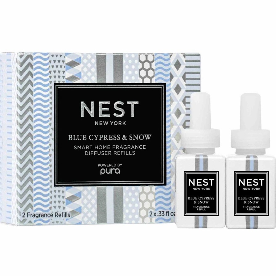 Home Decor * | Discount Nest New York Blue Cypress & Snow Refill Duo Pura Smart Home Fragrance Diffuser