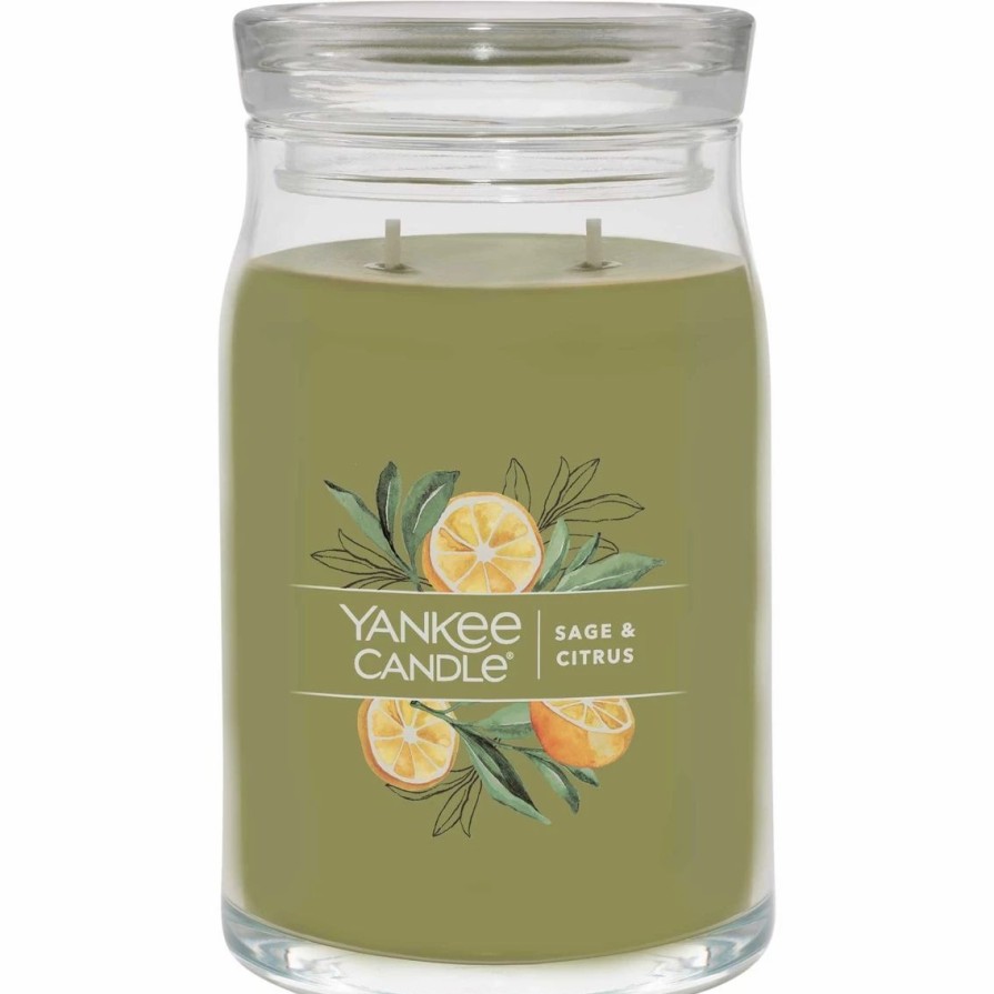 Home Decor * | Promo Yankee Candle Sage And Citrus Signature Large Jar Candle