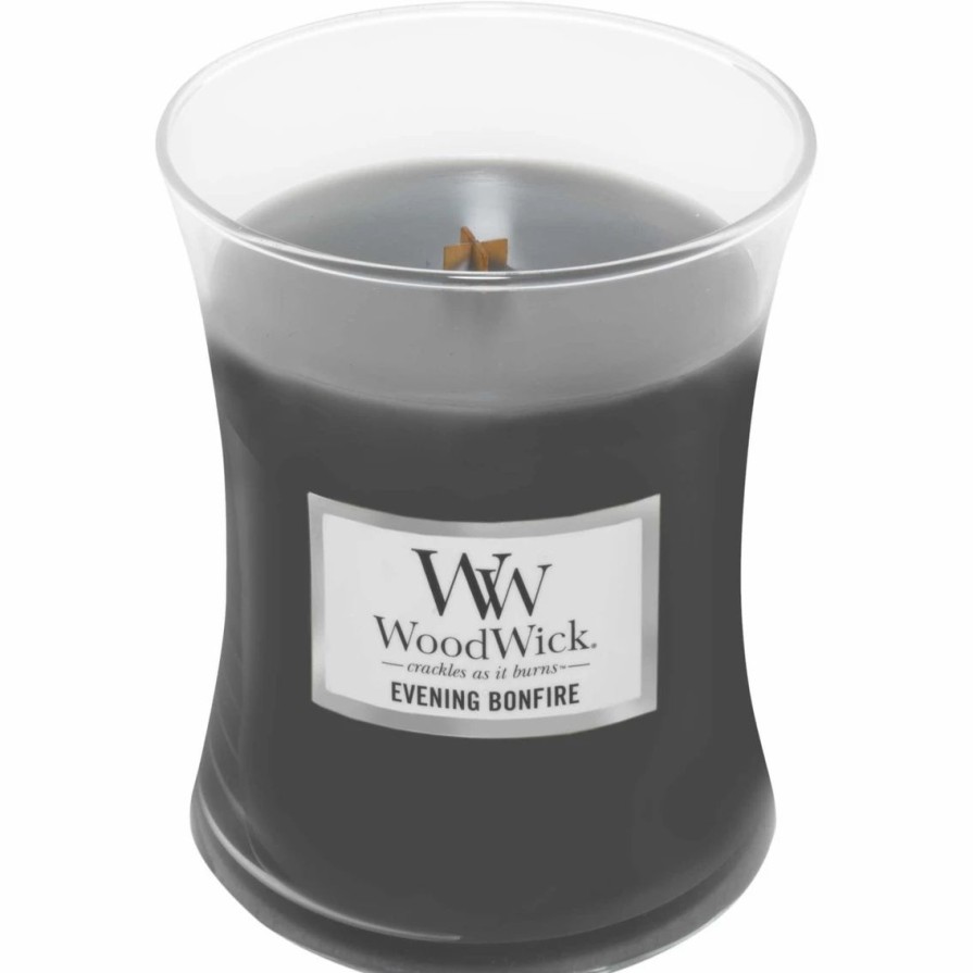 Home Decor * | Coupon Woodwick Wood Wick Evening Bonfire Medium Hourglass Candle