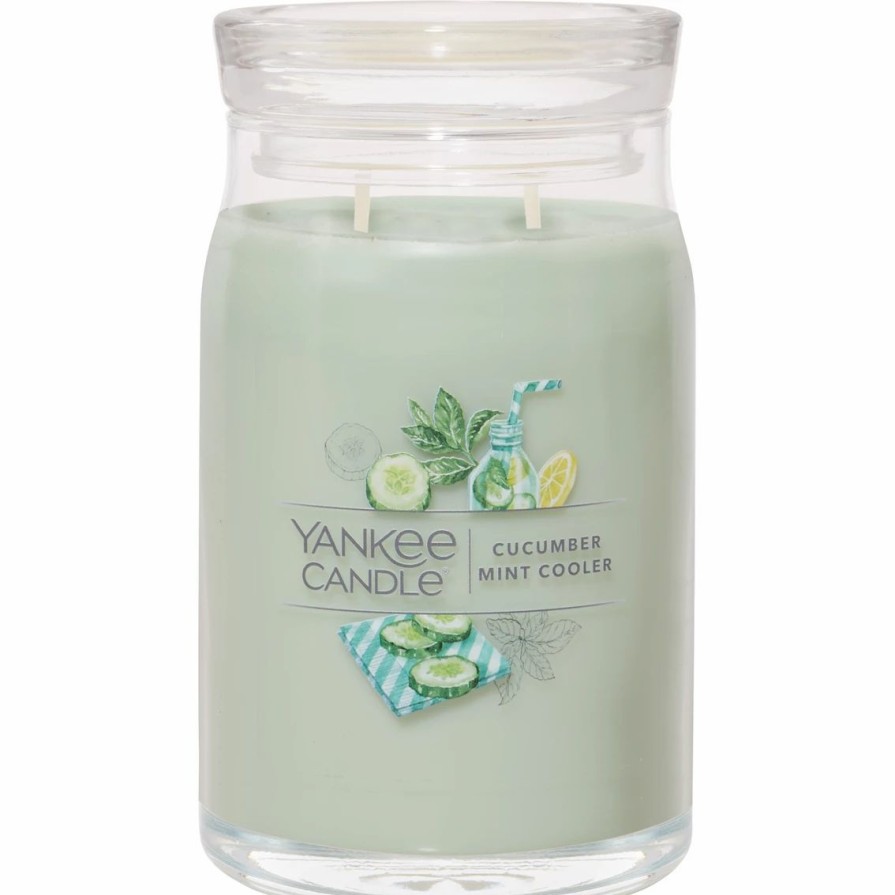 Home Decor * | Brand New Yankee Candle Cucumber Mint Cooler Signature Large Jar Candle