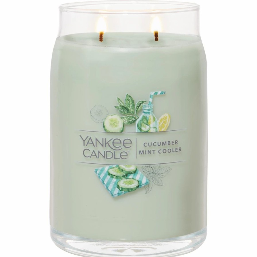 Home Decor * | Brand New Yankee Candle Cucumber Mint Cooler Signature Large Jar Candle