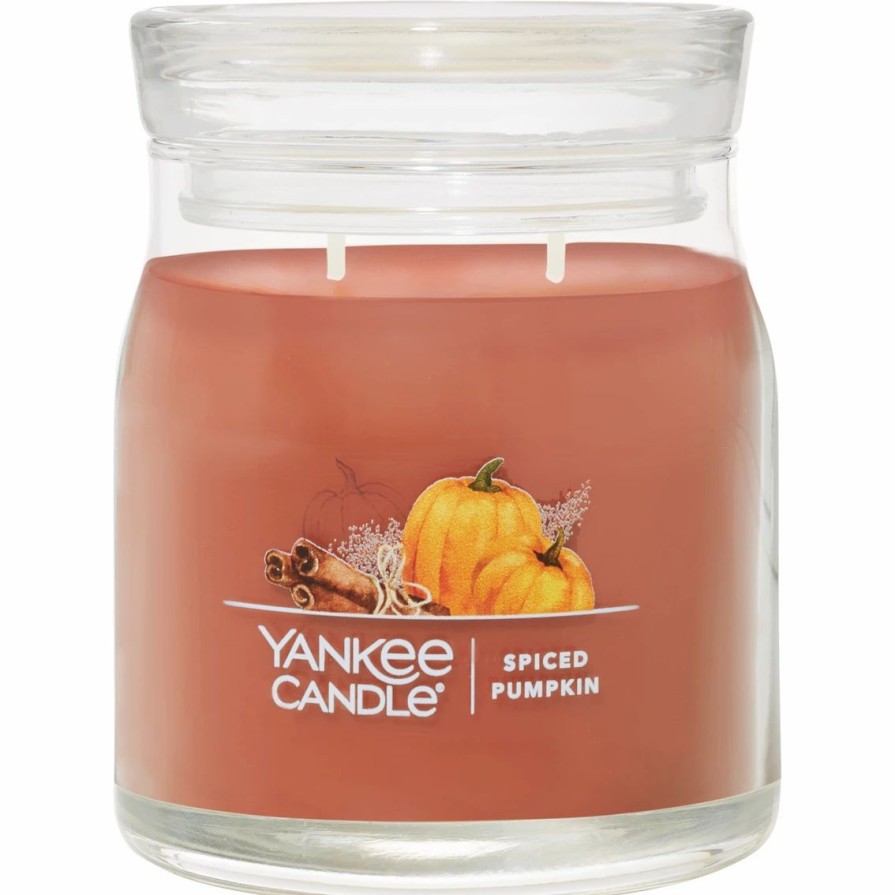 Home Decor * | Wholesale Yankee Candle Spiced Pumpkin Signature Medium Jar Candle