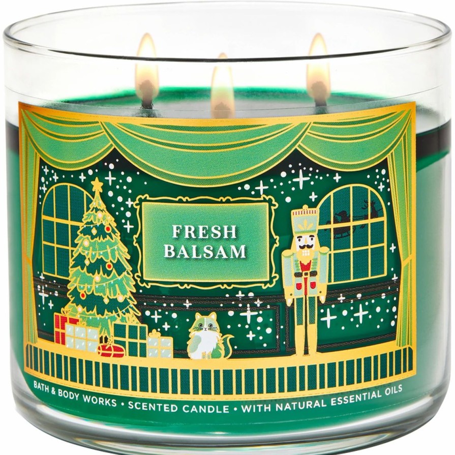 Home Decor * | Best Sale Bath & Body Works Nutcracker 3-Wick Candle, Fresh Balsam