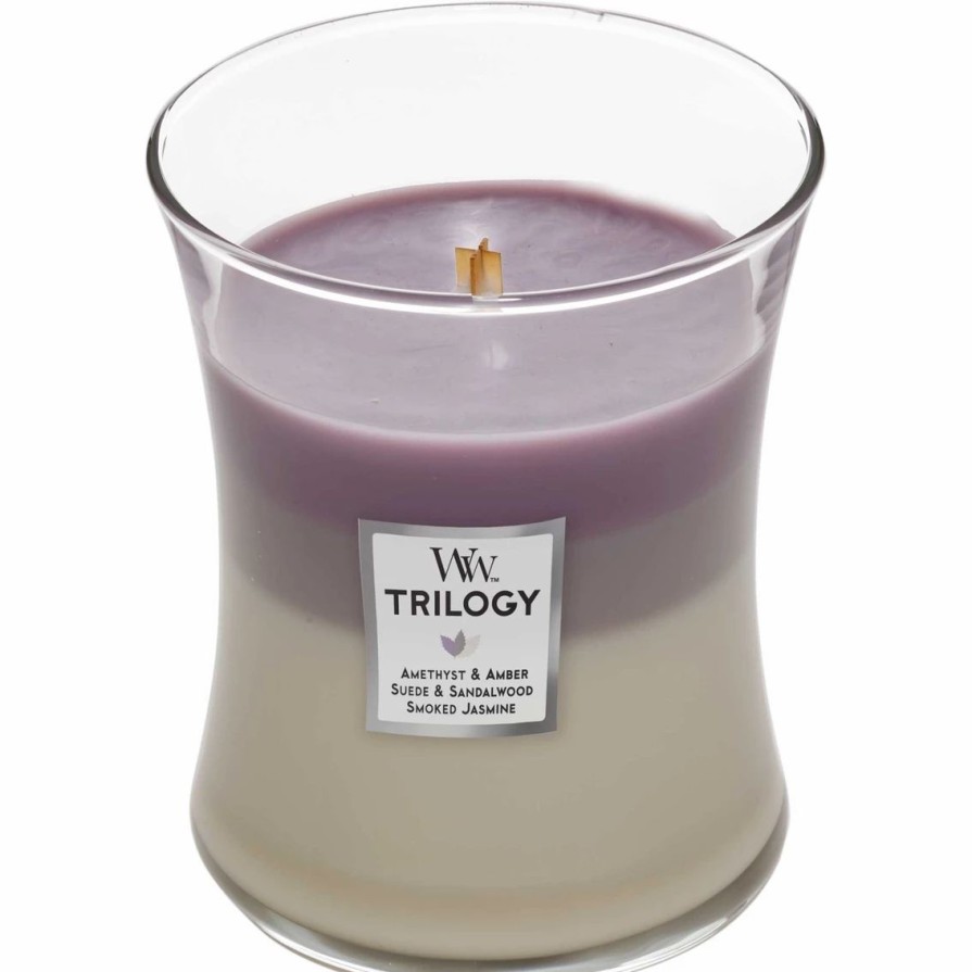 Home Decor * | Best Deal Woodwick Amethyst Sky Medium Hourglass Trilogy Candle