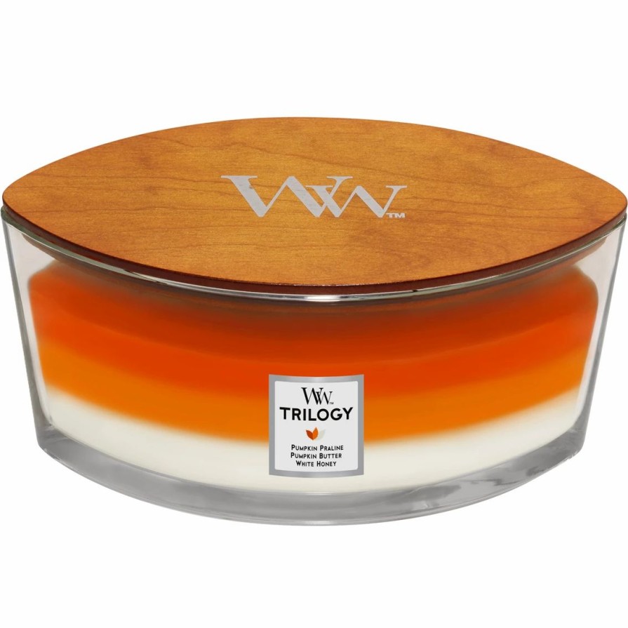 Home Decor * | Flash Sale Woodwick Pumpkin Gourmand Ellipse Trilogy Candle