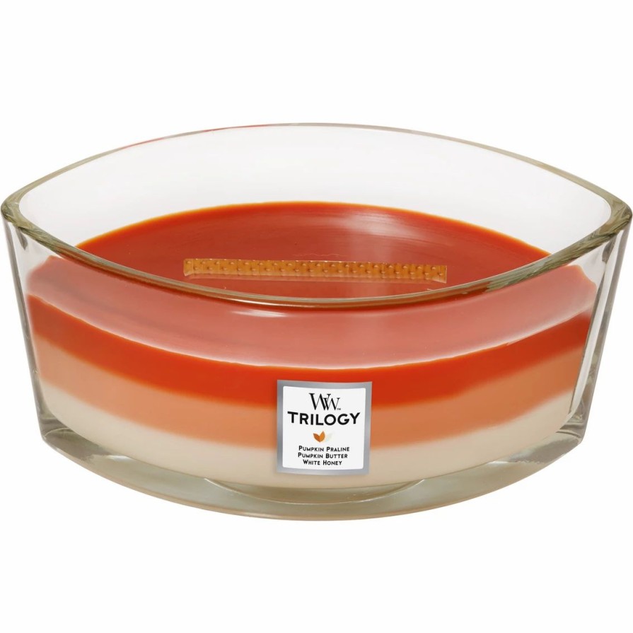 Home Decor * | Flash Sale Woodwick Pumpkin Gourmand Ellipse Trilogy Candle