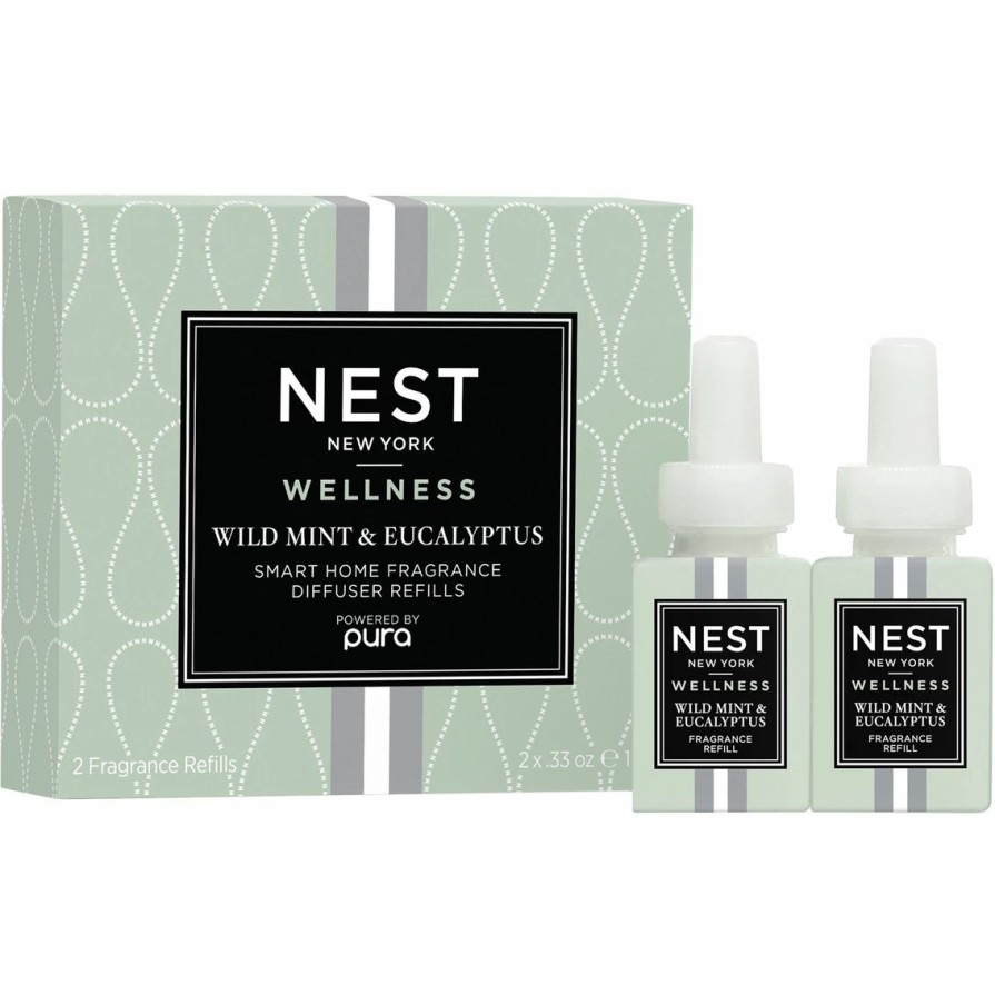 Home Decor * | Discount Nest New York Wild Mint And Eucalyptus Refill Duo For Diffuser