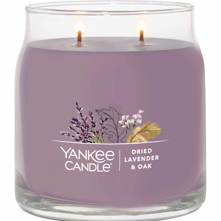 Home Decor * | Promo Yankee Candle Dried Lavender & Oak Signature Medium Jar Candle