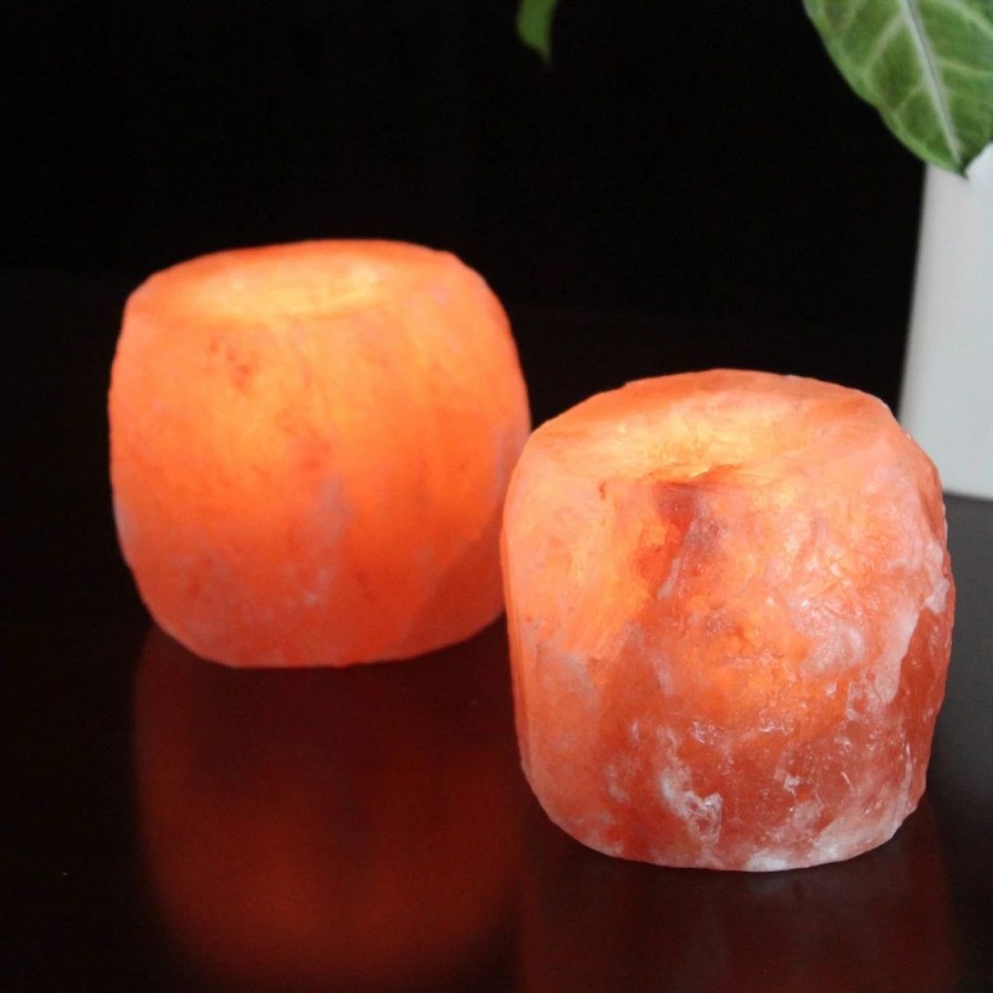 Home Decor * | Brand New Himalayan Glow Natural Salt Candle Holder, Large