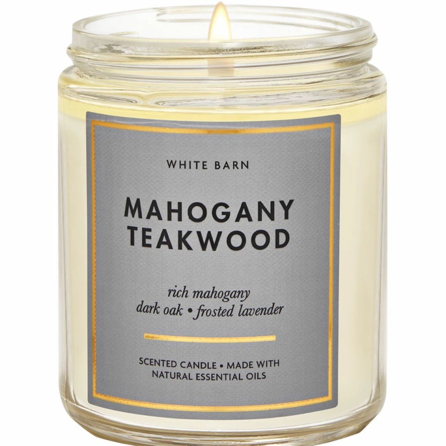 Home Decor * | Top 10 Bath & Body Works Mahogany Teakwood Single Wick Candle