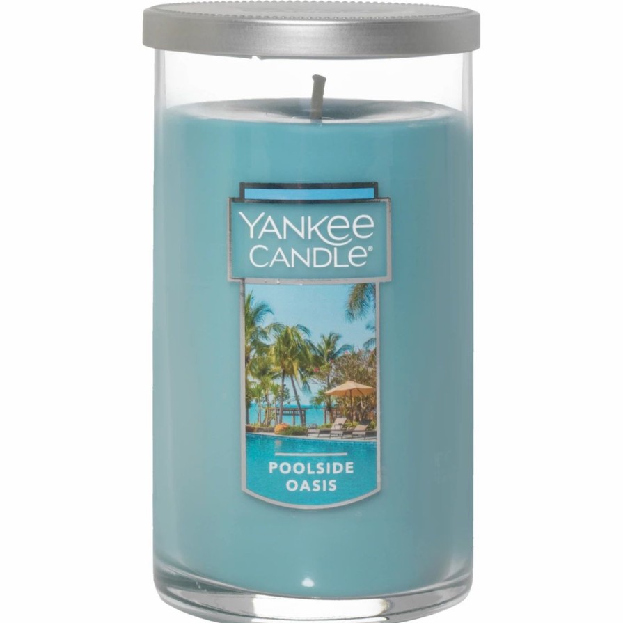 Home Decor * | Promo Yankee Candle Poolside Oasis Medium Perfect Pillar Candle