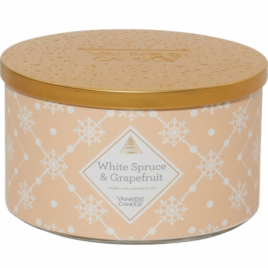 Home Decor * | Wholesale Yankee Candle White Spruce & Grapefruit 3-Wick Candle