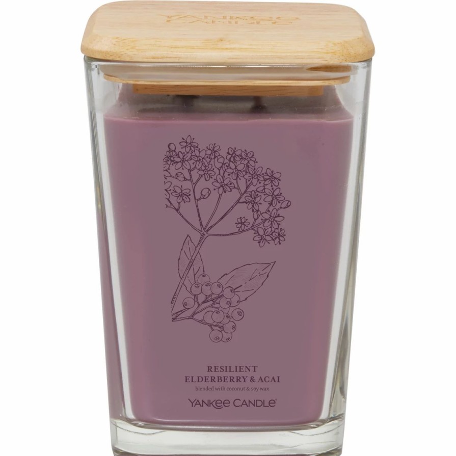 Home Decor * | Budget Yankee Candle Resilient Elderberry And Acai Large Well Living 2 Wick Square Candle