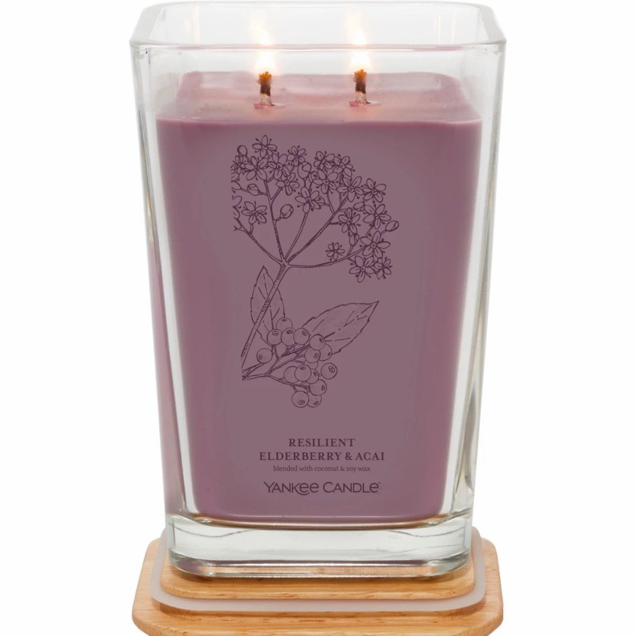 Home Decor * | Budget Yankee Candle Resilient Elderberry And Acai Large Well Living 2 Wick Square Candle