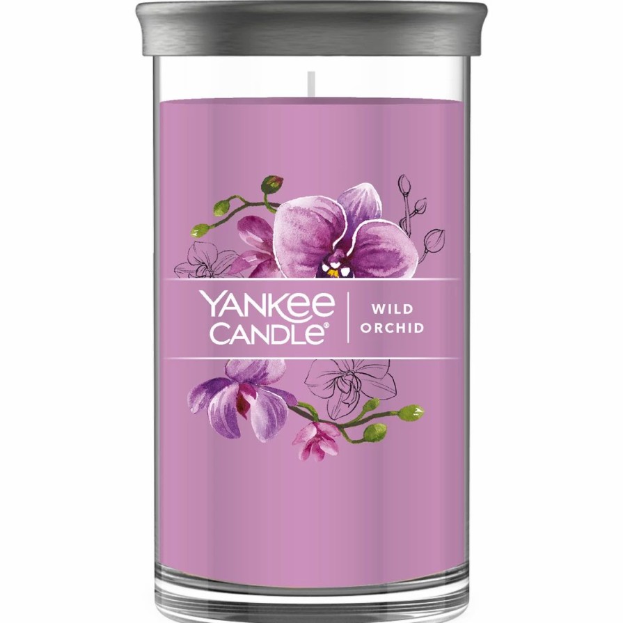 Home Decor * | Buy Yankee Candle Wild Orchid Signature Medium Pillar Candle