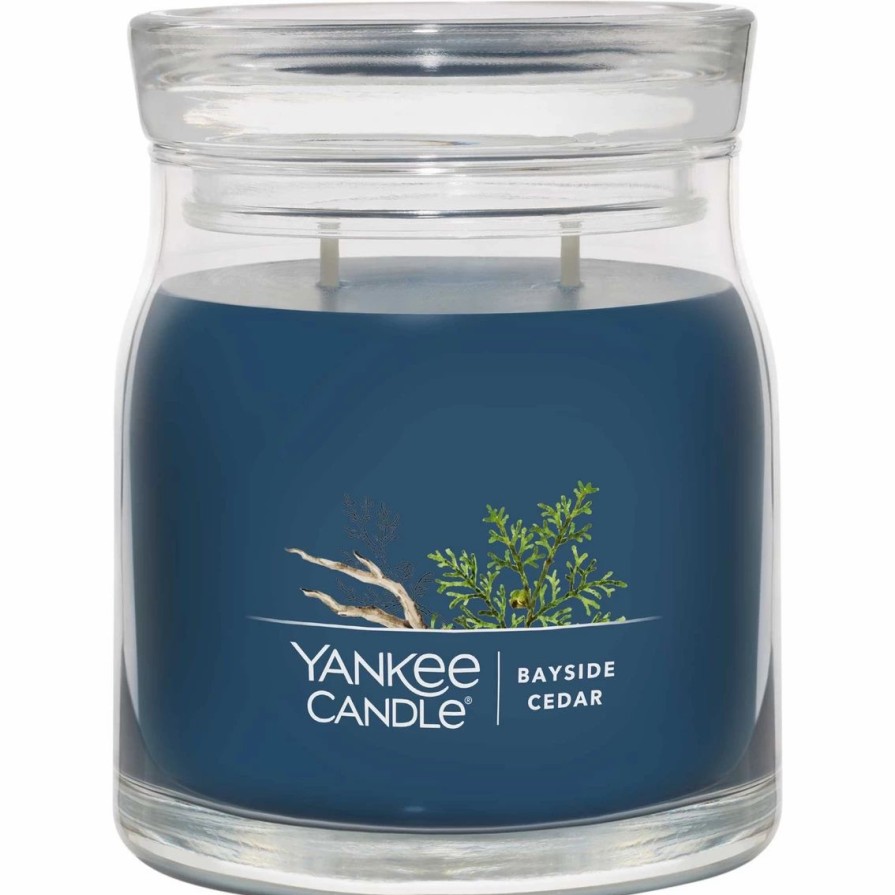 Home Decor * | Deals Yankee Candle Bayside Cedar Signature Medium Jar Candle