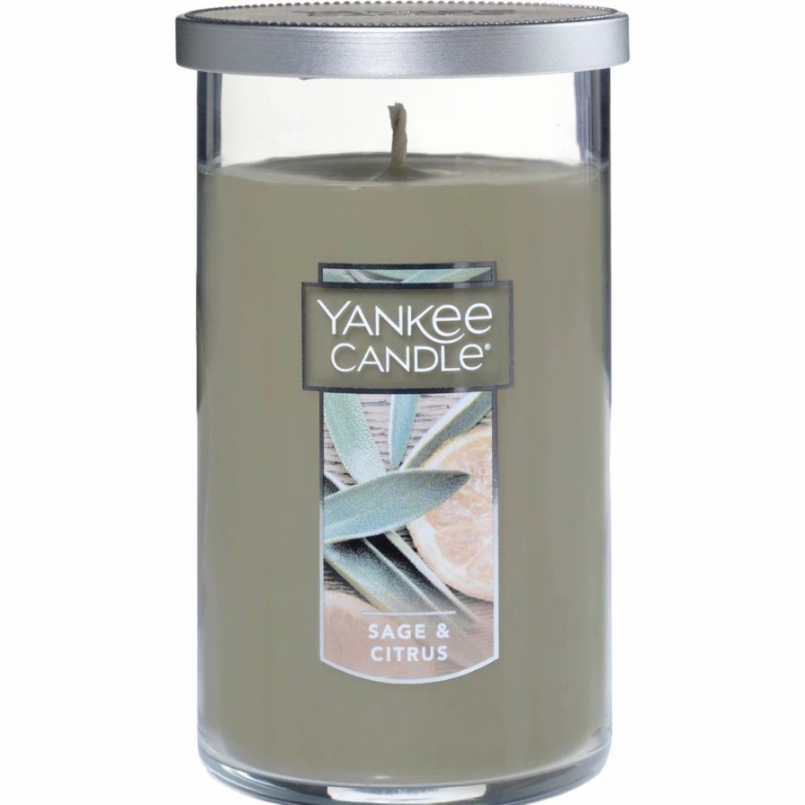 Home Decor * | Buy Yankee Candle Sage & Citrus Medium Perfect Pillar Candle