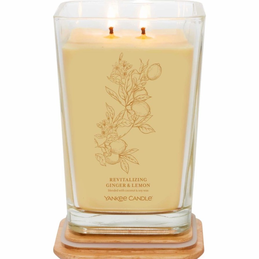 Home Decor * | Best Reviews Of Yankee Candle Revitalizing Ginger And Lemon Large Well Living 2 Wick Square Candle