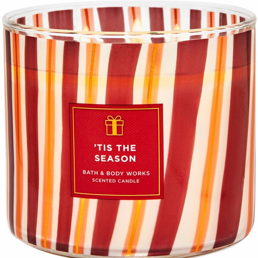 Home Decor * | Outlet Bath & Body Works Christmas Traditions Decor Tis The Season 3 Wick Candle