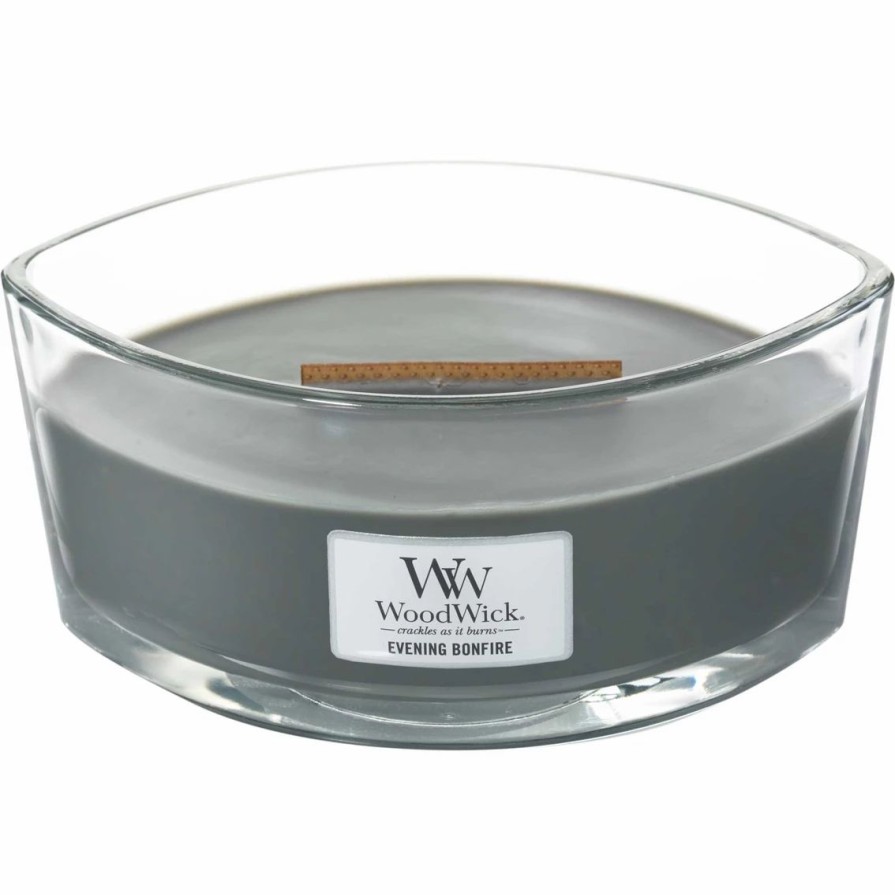 Home Decor * | New Woodwick Wood Wick Evening Bonfire Ellipse Candle