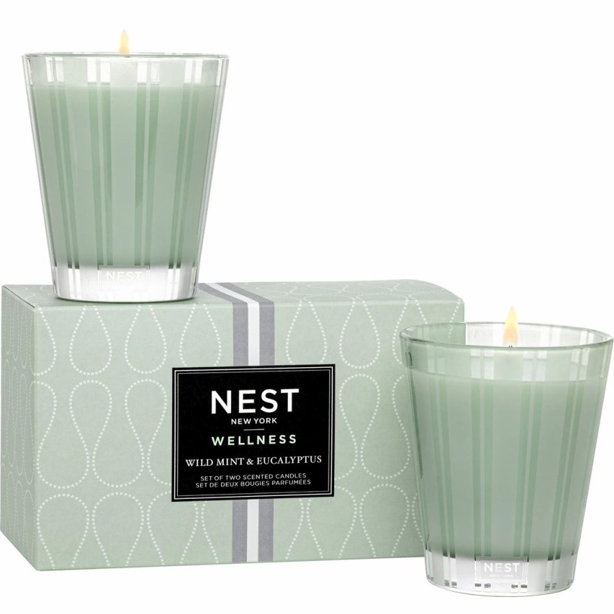 Home Decor * | Promo Nest Fragrances Nest New York Wild Mint And Eucalyptus Classic Candle Duo