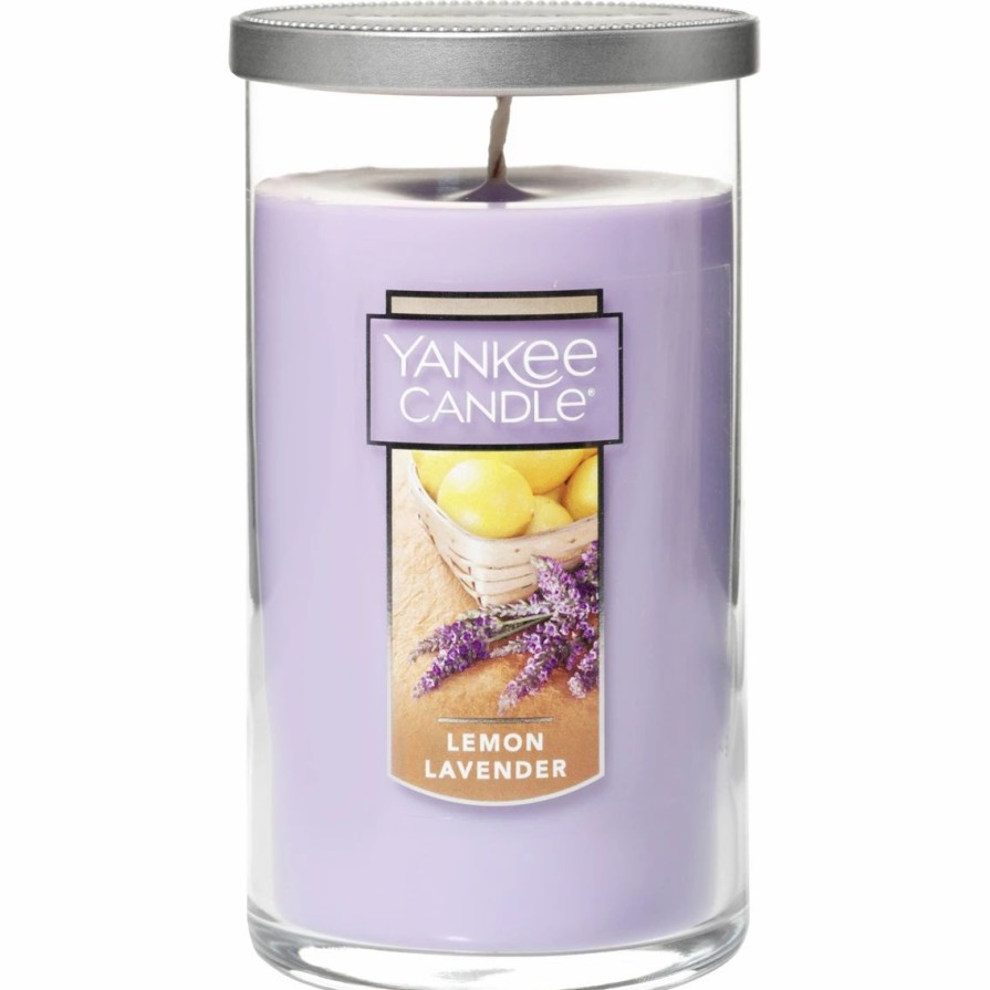 Home Decor * | New Yankee Candle Lemon Lavender Medium Perfect Pillar Candle