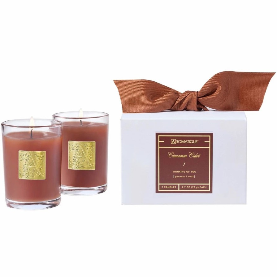 Home Decor * | Discount Aromatique Cinnamon Cider Thinking Of You Votive Candle Set