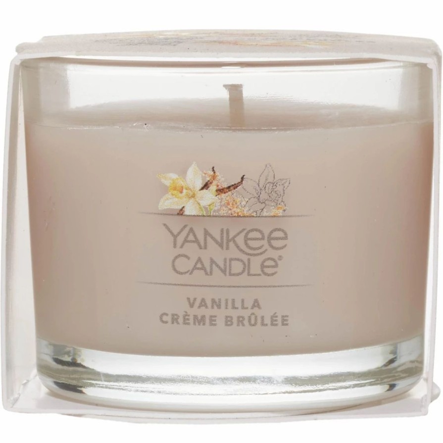 Home Decor * | Buy Yankee Candle Vanilla Creme Brulee Filled Votive Mini Candle