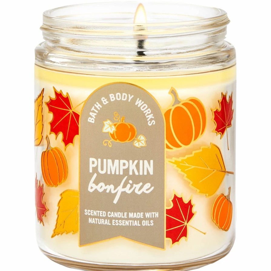 Home Decor * | Best Reviews Of Bath & Body Works Pumpkin Pop: Pumpkin Bonfire Single Wick Candle